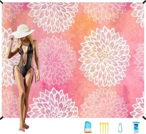 Beach Blanket Oversized Extra Large78 X 110",Waterproof Sandproof Beach Blanket 2-8 Adults Lightweight Durable for Travel Camping Hiking Picnic