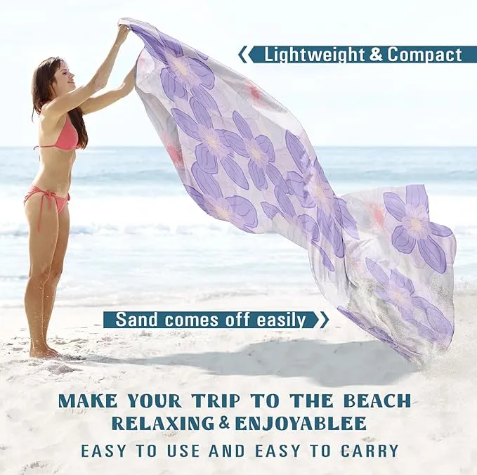 Beach Blanket Sandproof Waterproof 78''×81''1-5 Adults Oversized,Compact Lightweight Durable Beach Mat for Travel Camping Hiking Picnic Blanket
