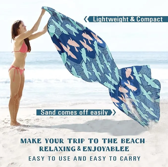 Beach Blanket Sandproof Waterproof 78''×81''1-5Adults Oversized,Compact Lightweight Durable Beach Mat for Travel Camping Hiking Picnic Blanket