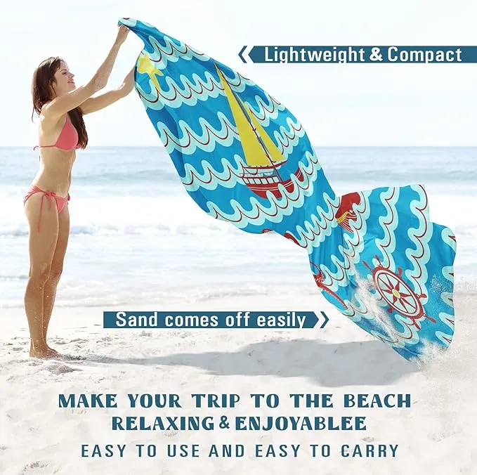 Beach Blanket Sandproof Waterproof 78''×81''1-5Adults Oversized,Compact Lightweight Durable Beach Mat for Travel Camping Hiking Picnic Blanket