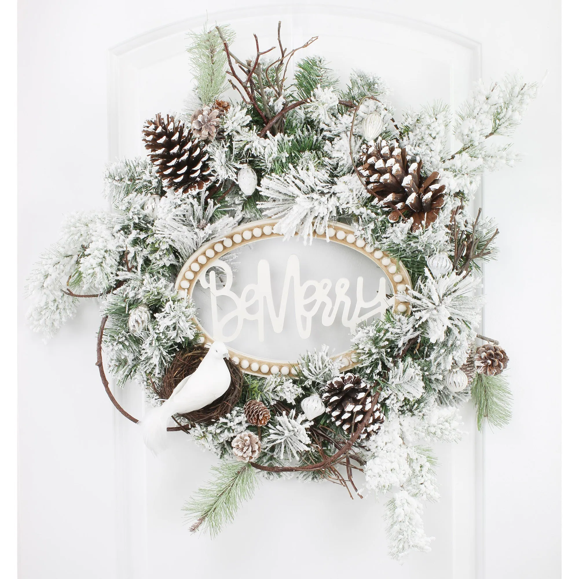Beaded Wooden Christmas Sign