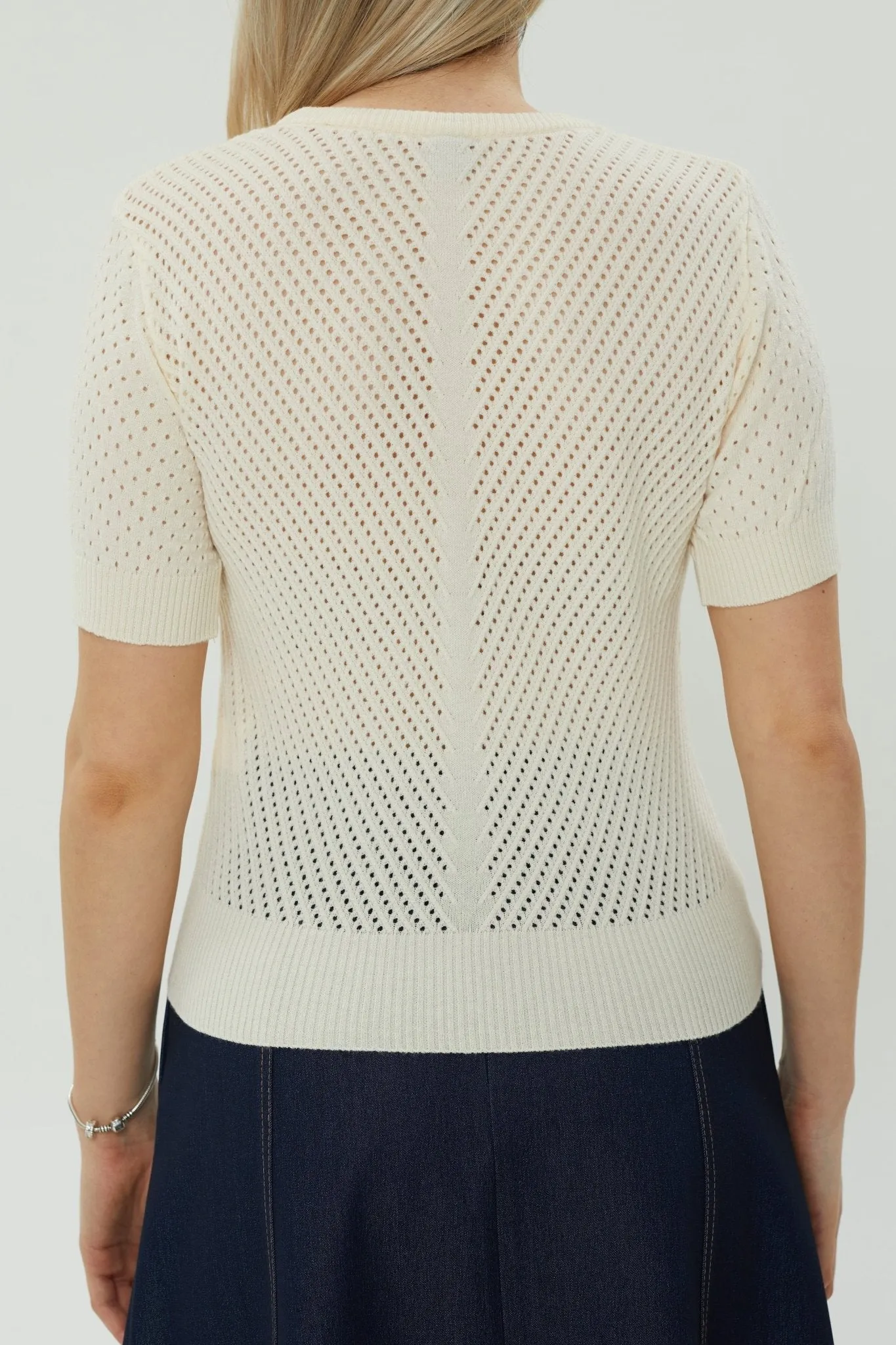 Beige Short Sleeve Sweater
