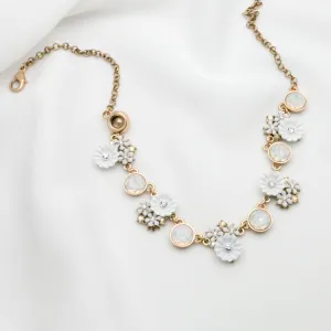 Betsey Johnson Charming Fashion Colorful Gemstones Gold-toned flower Necklace