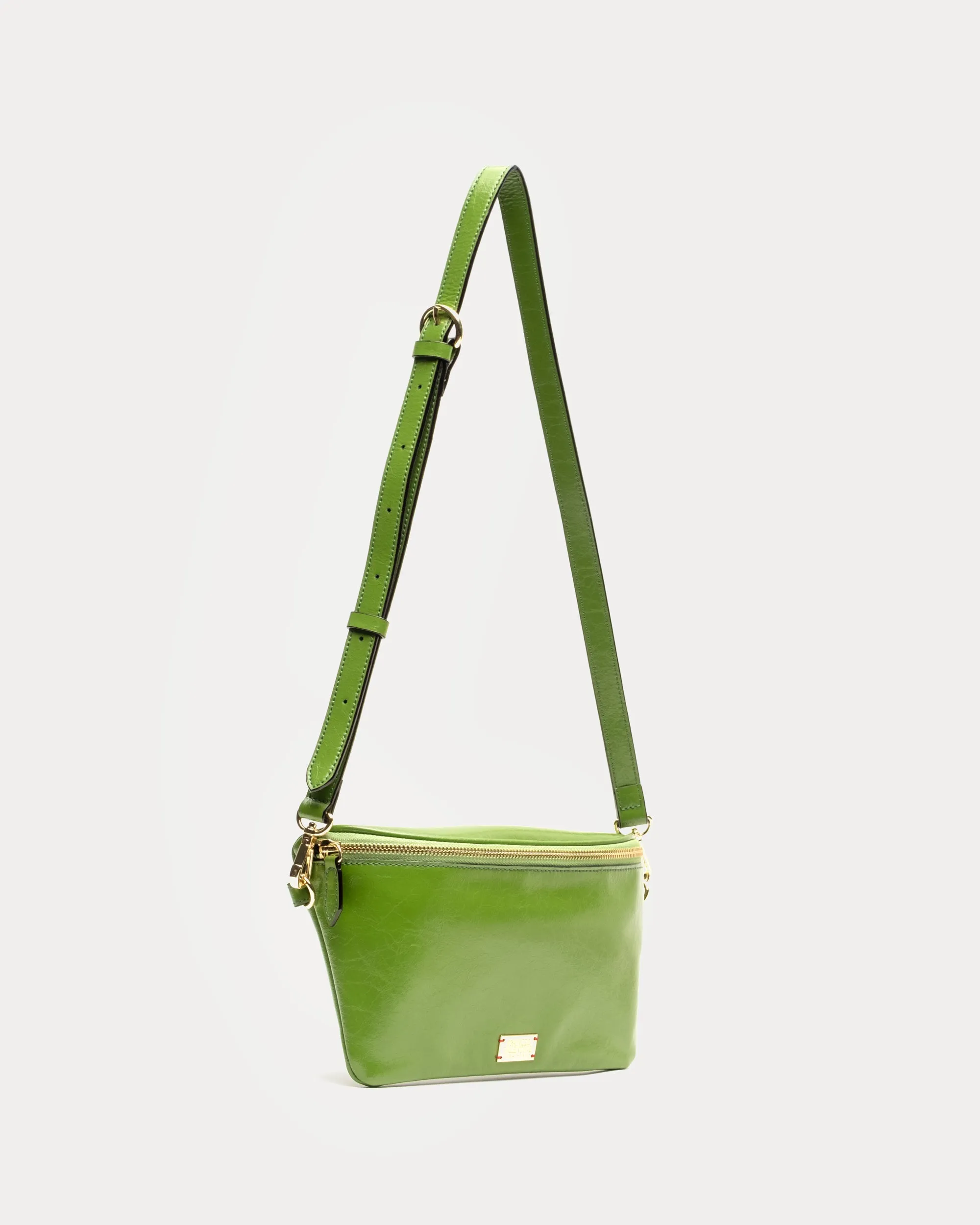 Billie Sling Bag - Crinkled Leather Green