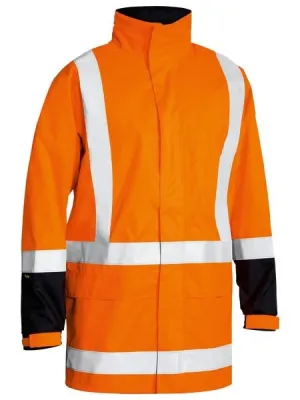 BISLEY HI VIS RAIN SHELL JACKET, TTMC-W17, LONGER LENGTH