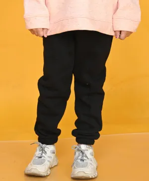BLACK FLEECE WARM JOGGER - BLACK