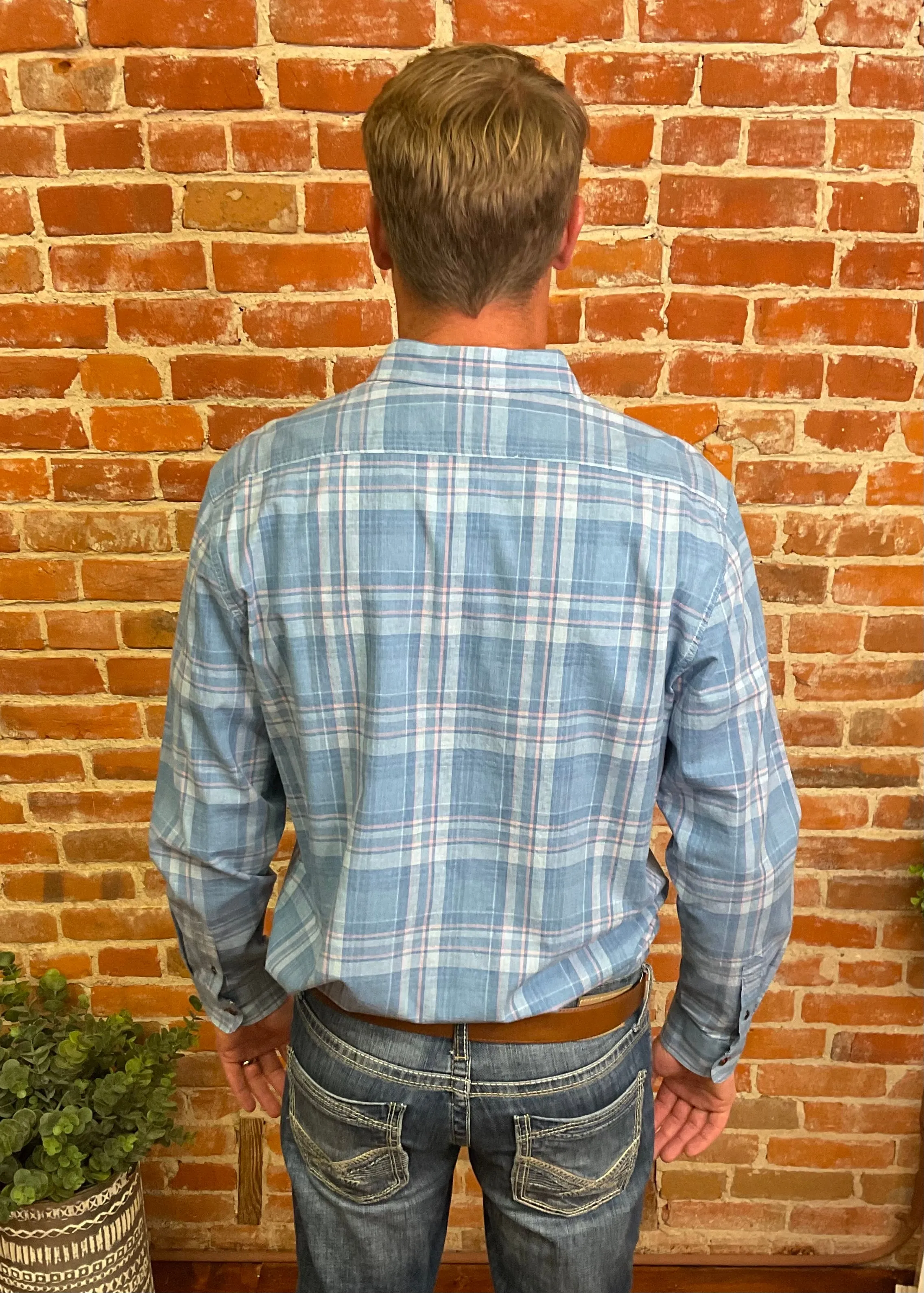 Blue & Pink Flannel Shirt