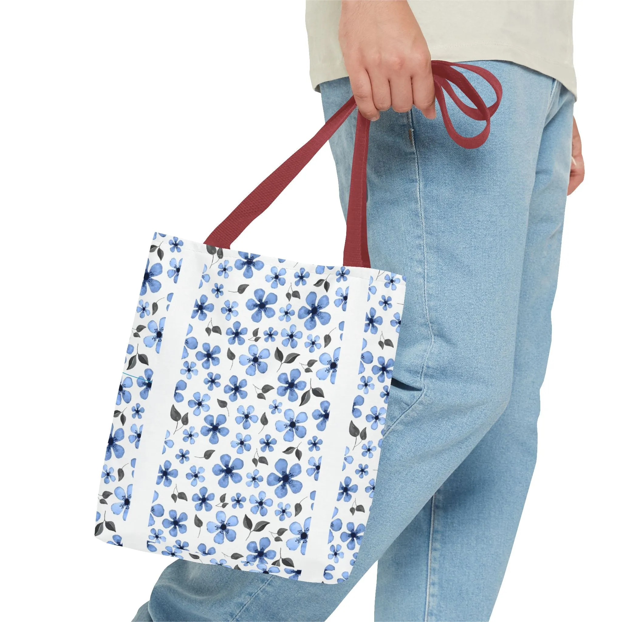 Blue Floral Tote Bag – Stylish & Versatile Carry-All for Everyday Use