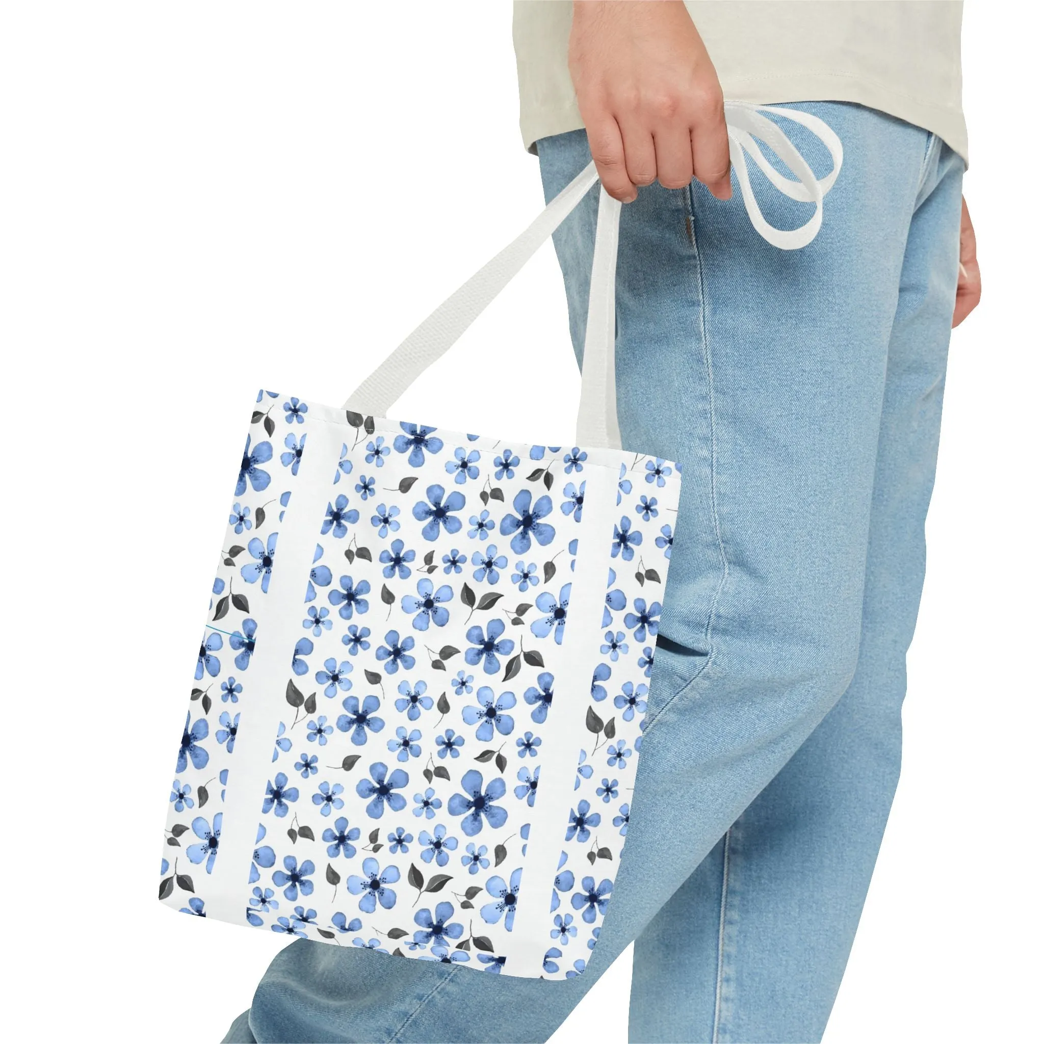 Blue Floral Tote Bag – Stylish & Versatile Carry-All for Everyday Use