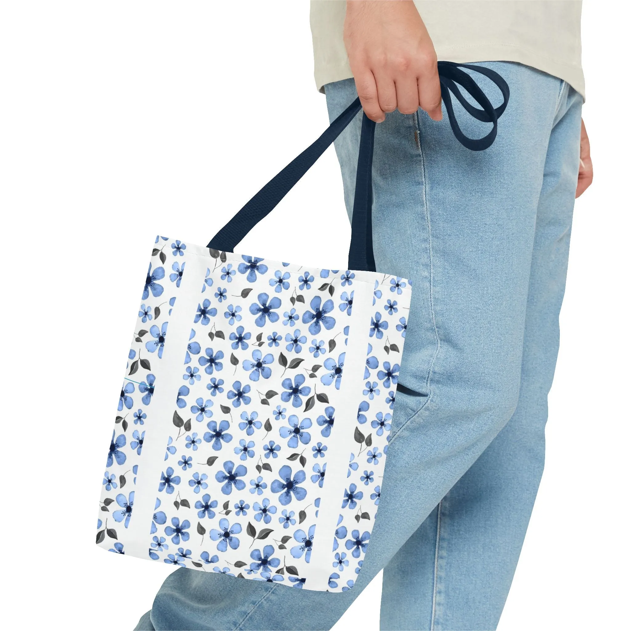 Blue Floral Tote Bag – Stylish & Versatile Carry-All for Everyday Use