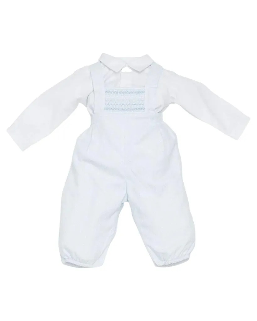 Blue Smocked Dungaree Set