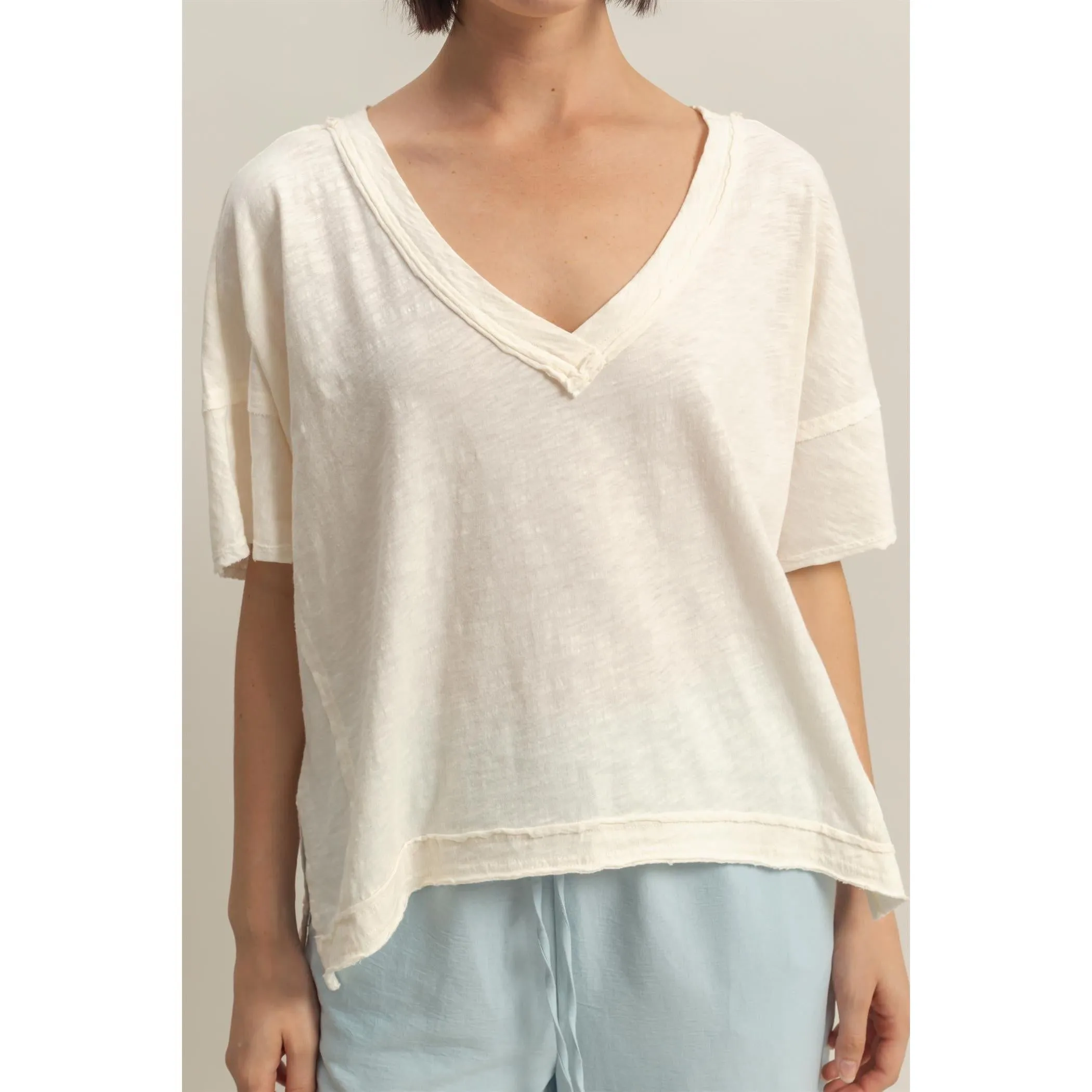 Boxy V-Neck Tee