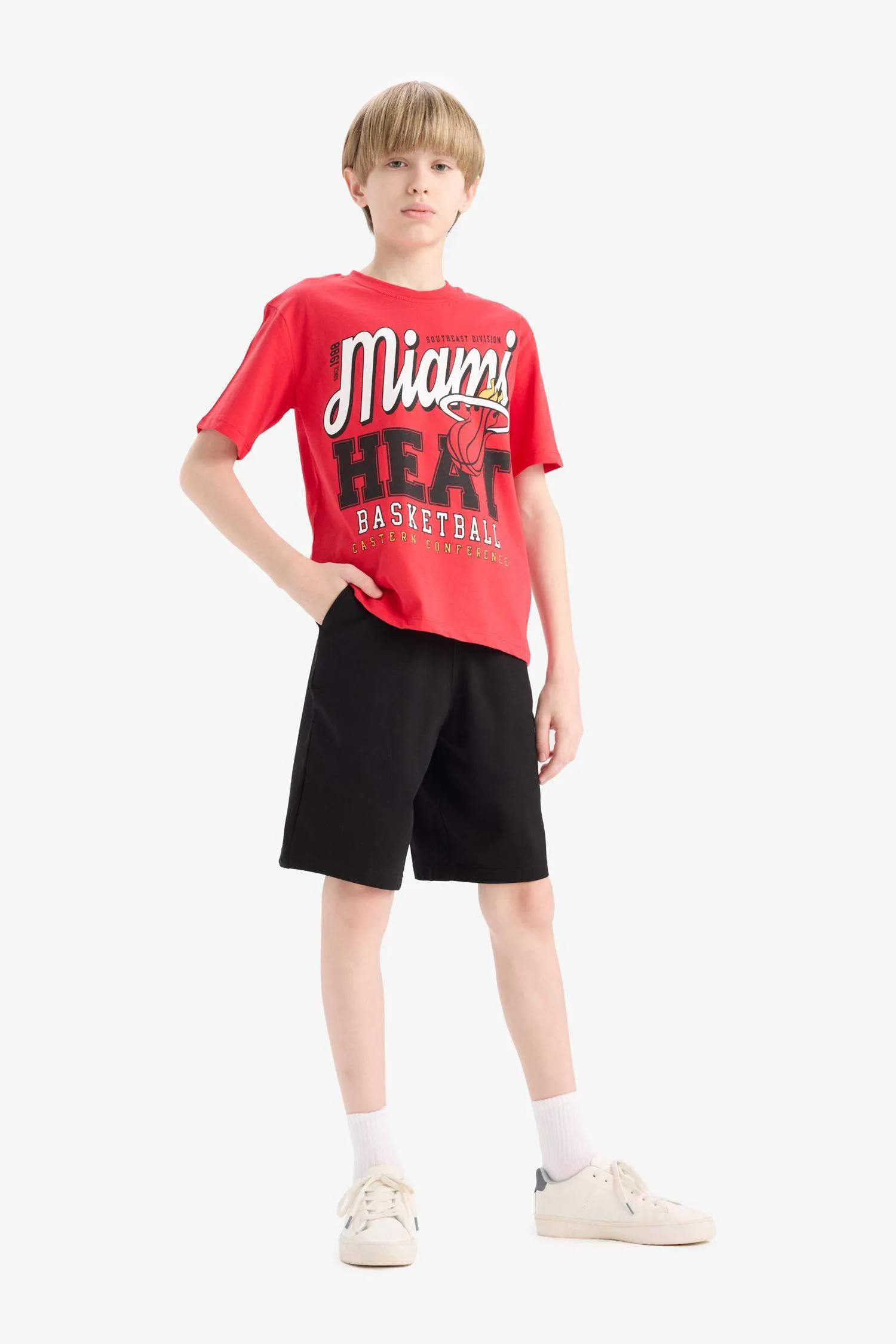 Boy Regular Fit Sweatshirt Fabric Shorts
