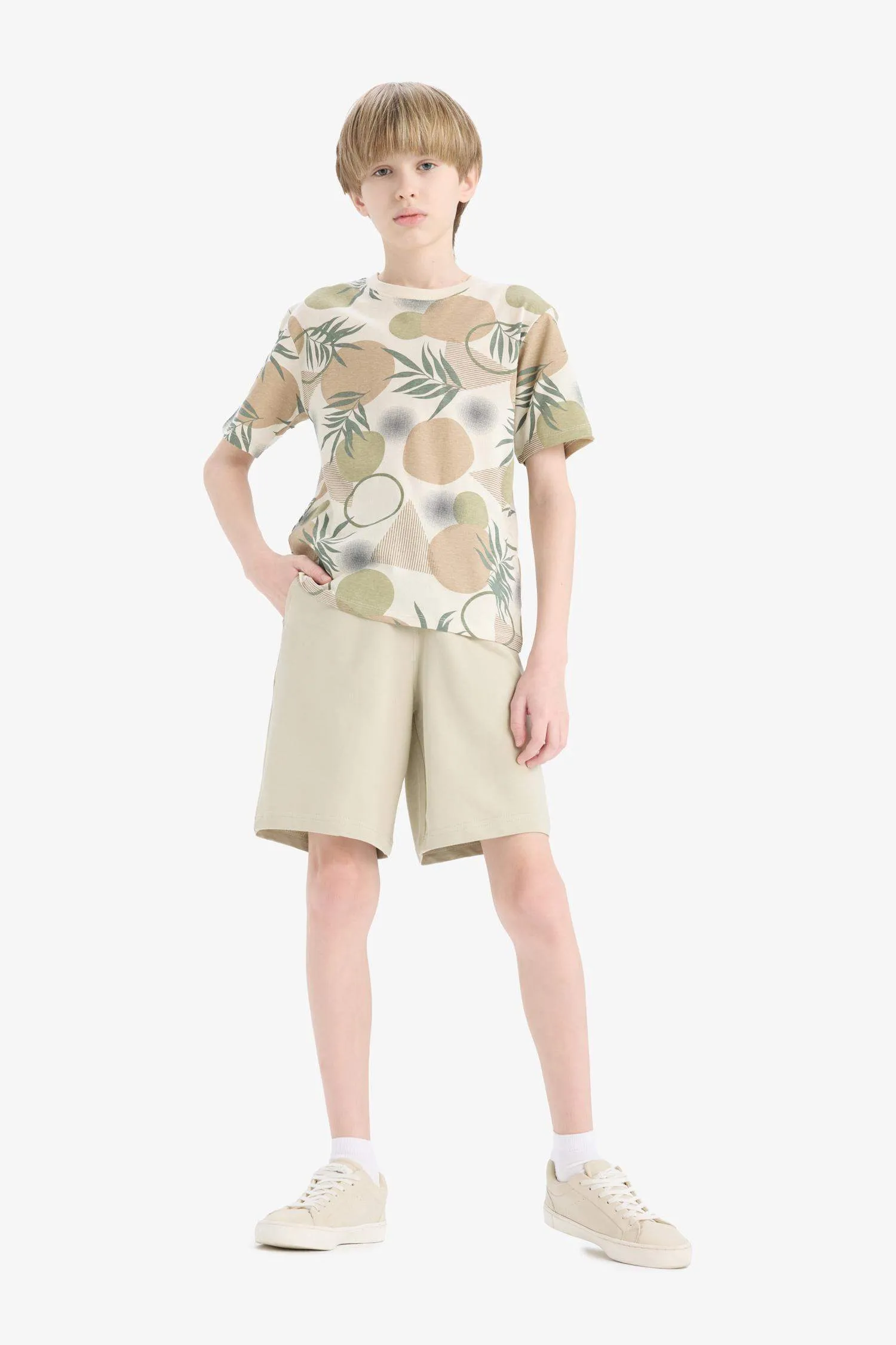 Boy Regular Fit Sweatshirt Fabric Shorts