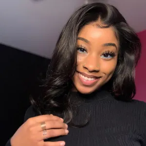 Brazilian Hair Fashion Black Natural Wave 4*4 Closure Wig