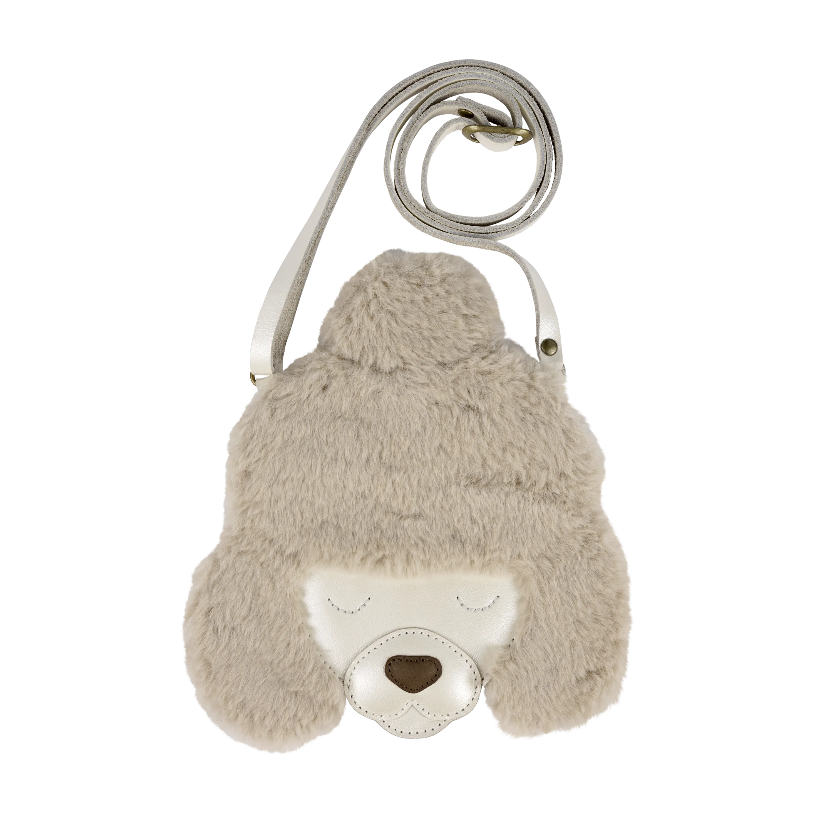 Britta Exclusive Purse | Poodle | Off White Metallic Leather