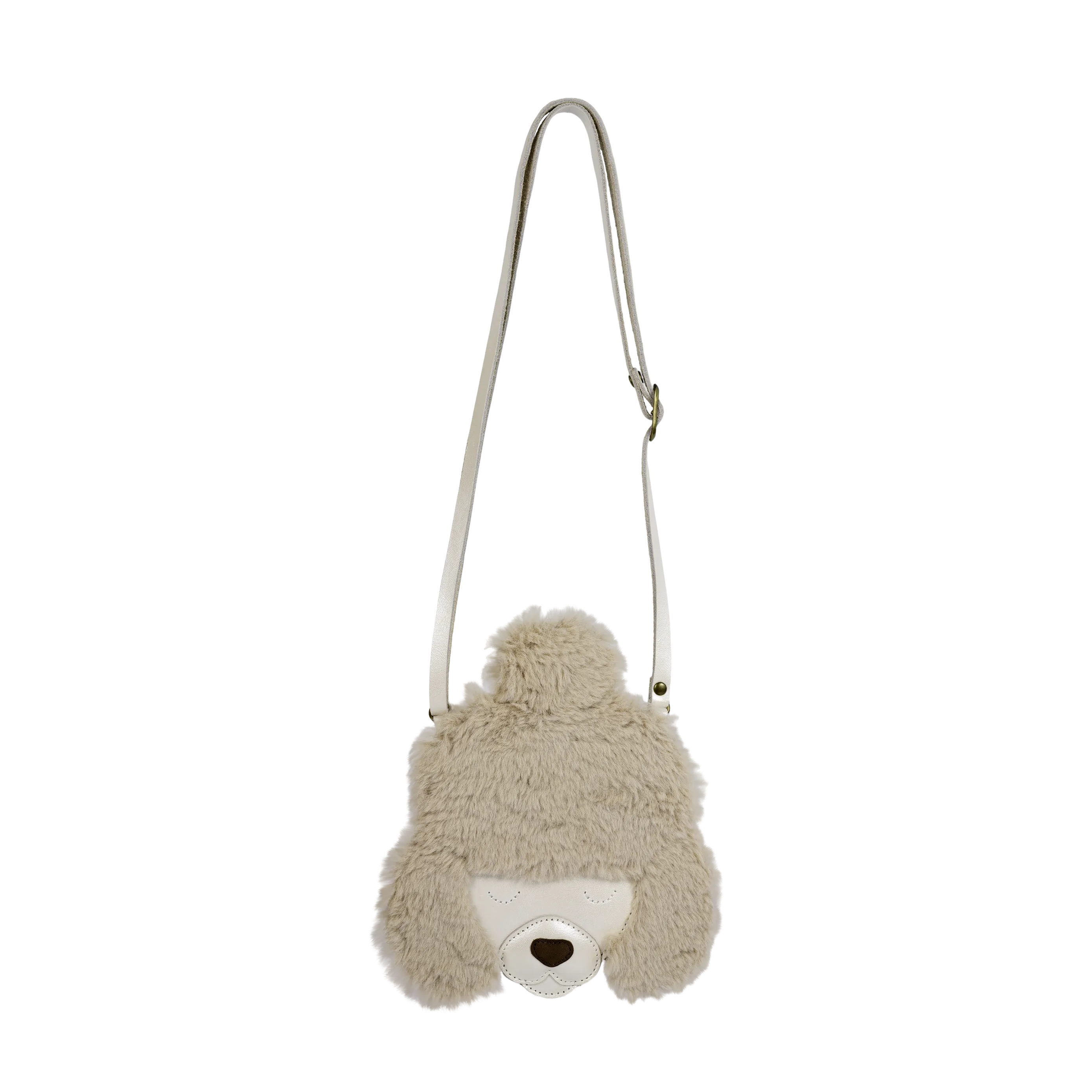 Britta Exclusive Purse | Poodle | Off White Metallic Leather