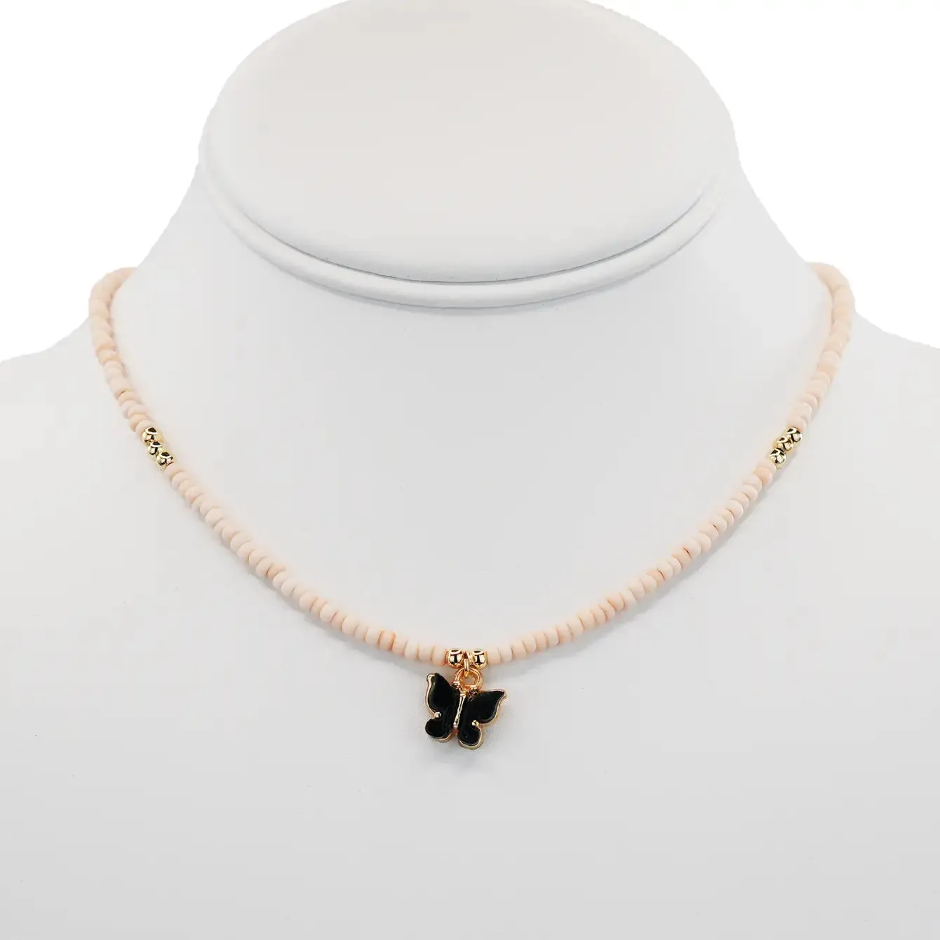 Butterfly Pendant Beaded Necklace: Grace and Freedom
