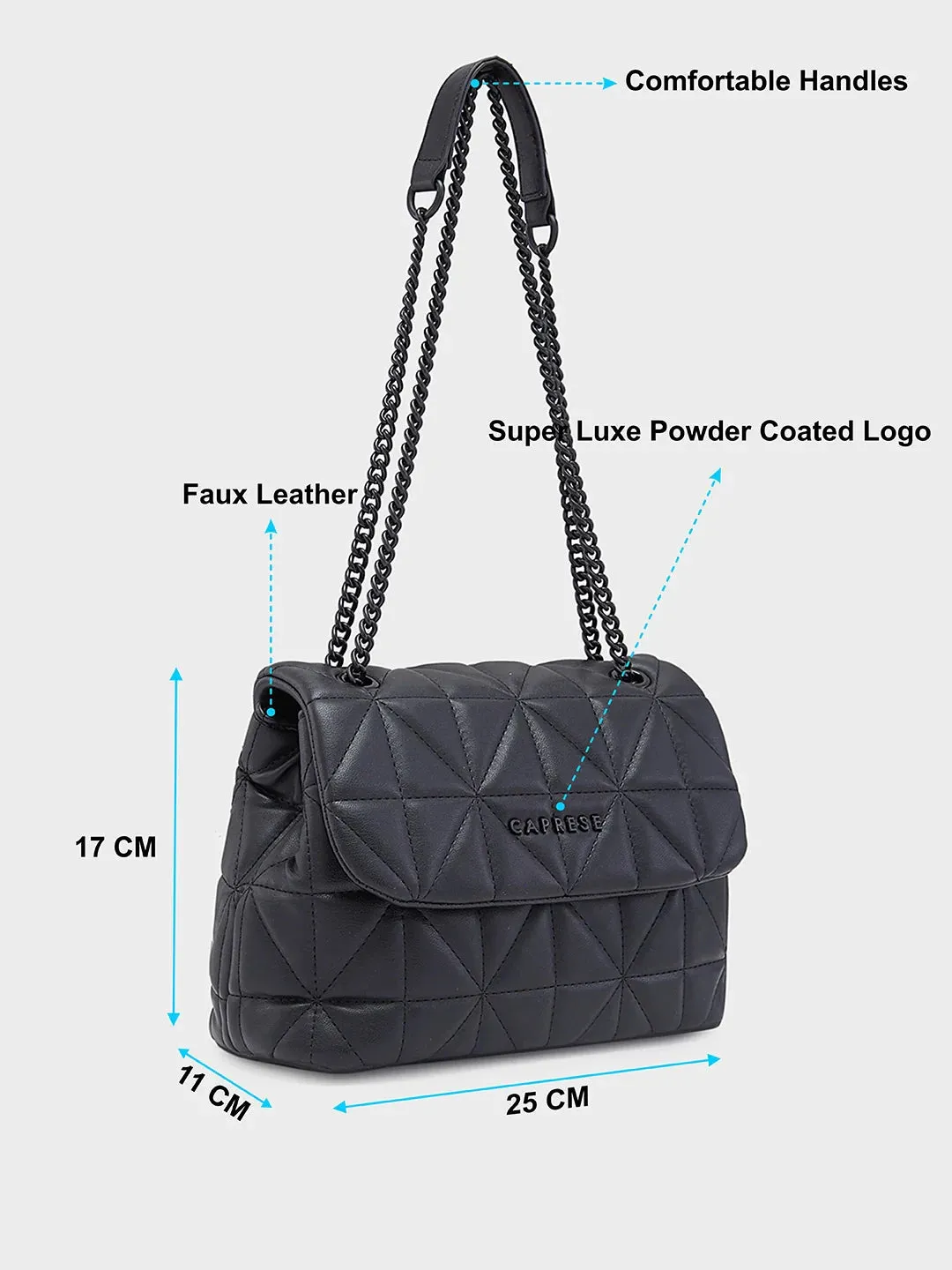 Caprese Rabi Medium Black Sling Bag