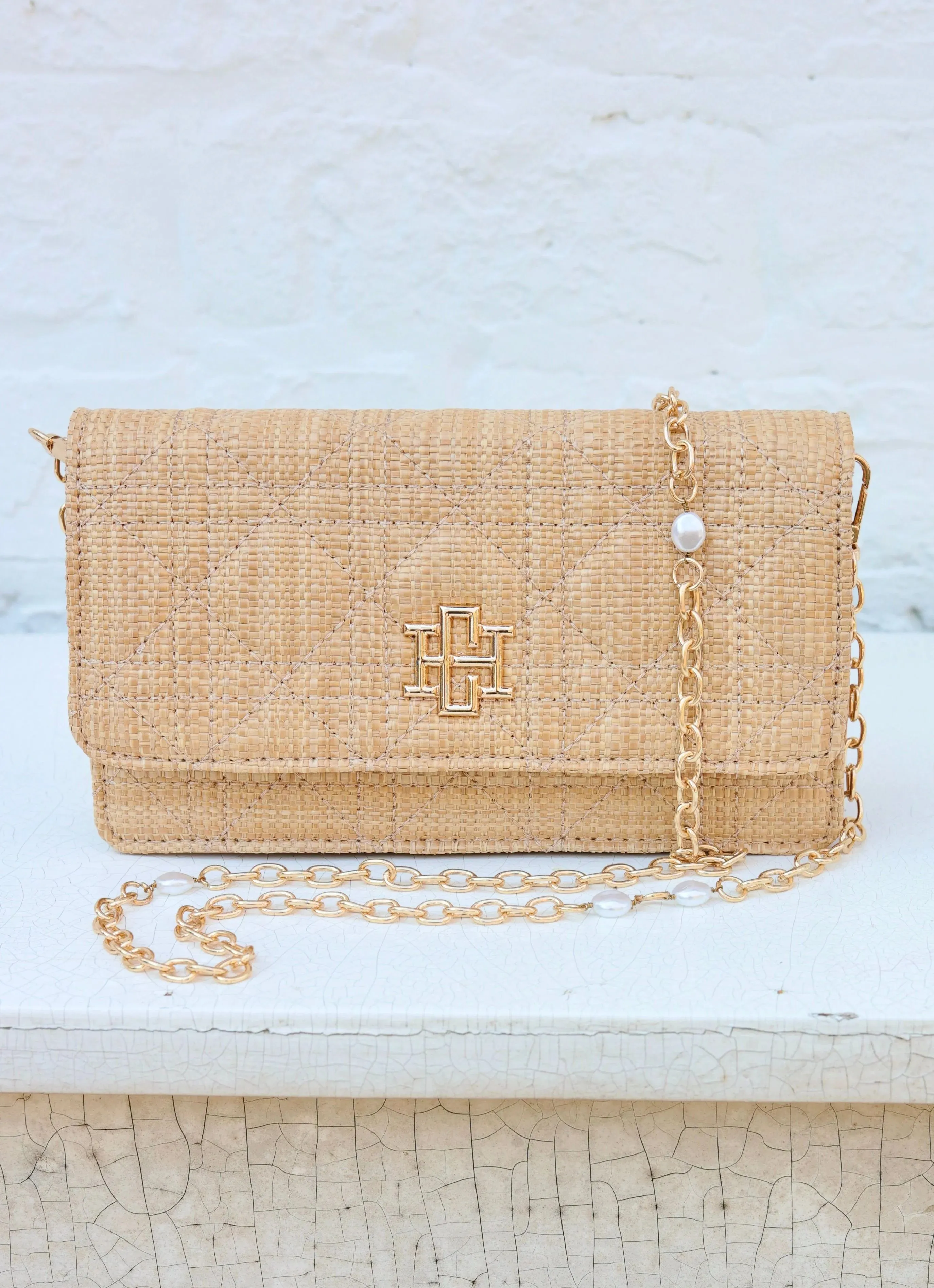 Carolina Hill Brynleigh Clutch Crossbody Natural Quilted LQ