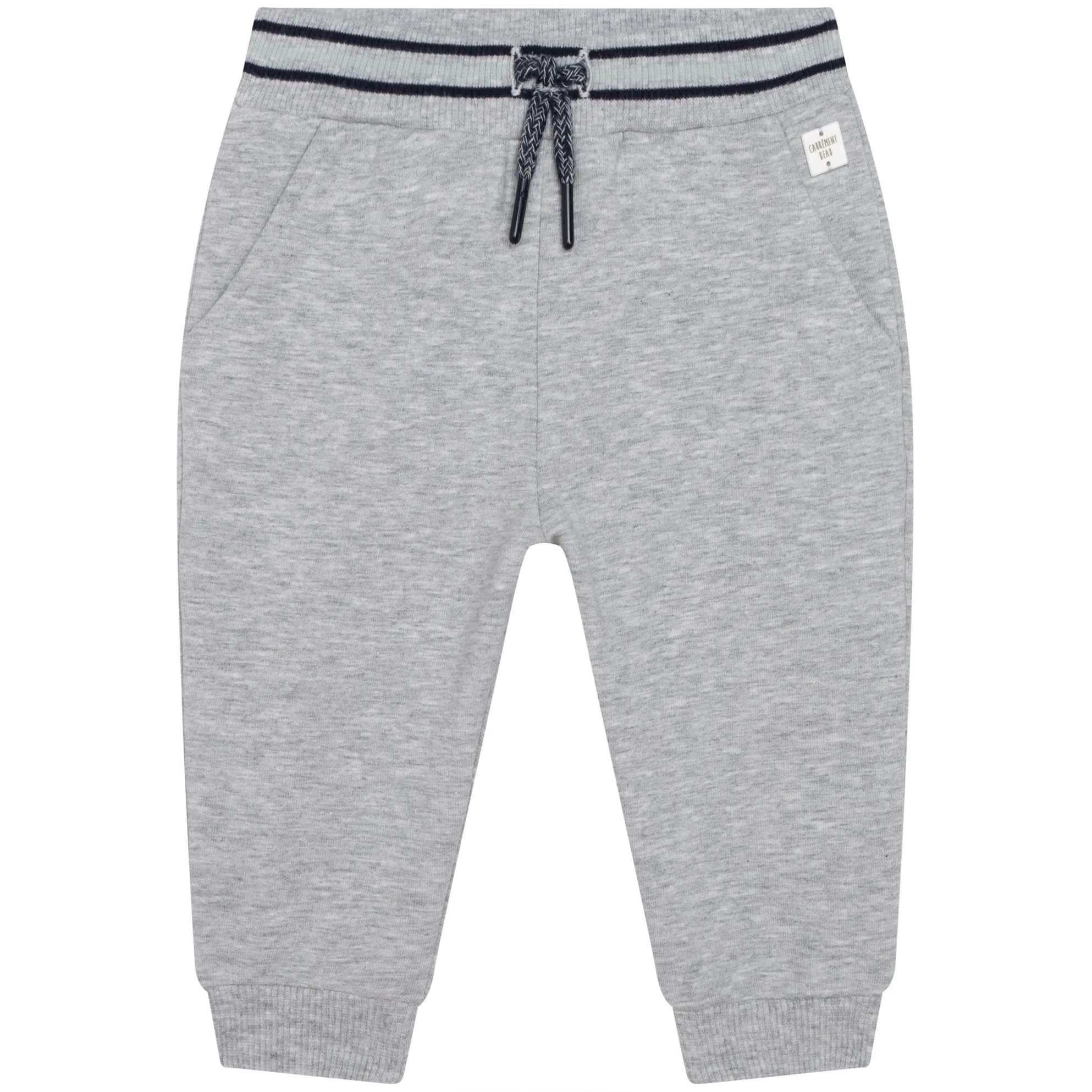 Carrement Beau - Sweatpants with Ribbed Stripe Waist - Light Grey