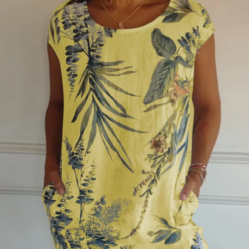 Casual Printed Dress with Pockets | Lightweight Fabric, Comfortable Fit, Summer Style