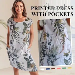 Casual Printed Dress with Pockets | Lightweight Fabric, Comfortable Fit, Summer Style