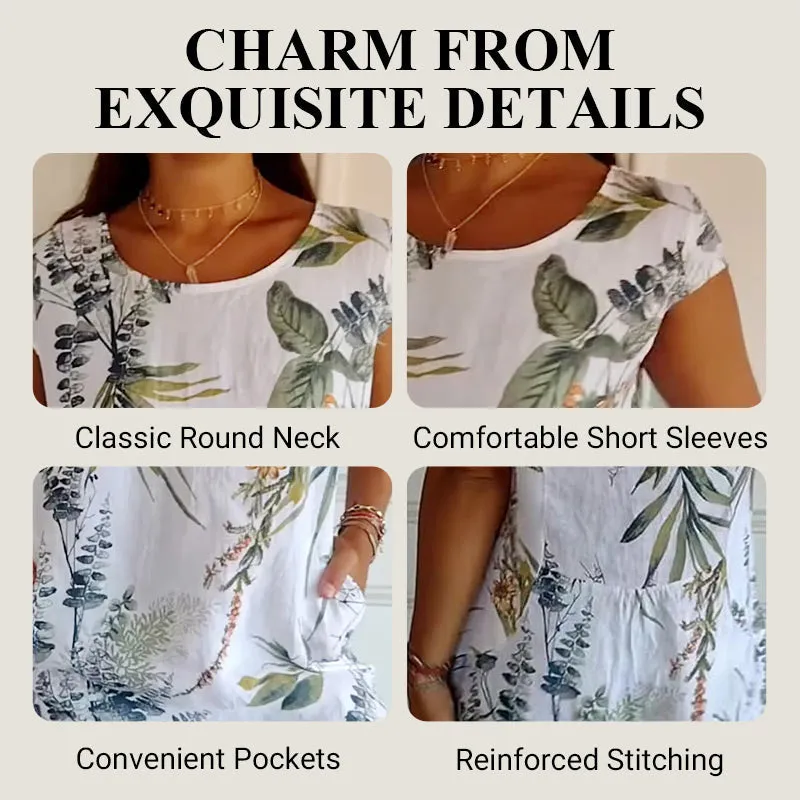 Casual Printed Dress with Pockets | Lightweight Fabric, Comfortable Fit, Summer Style