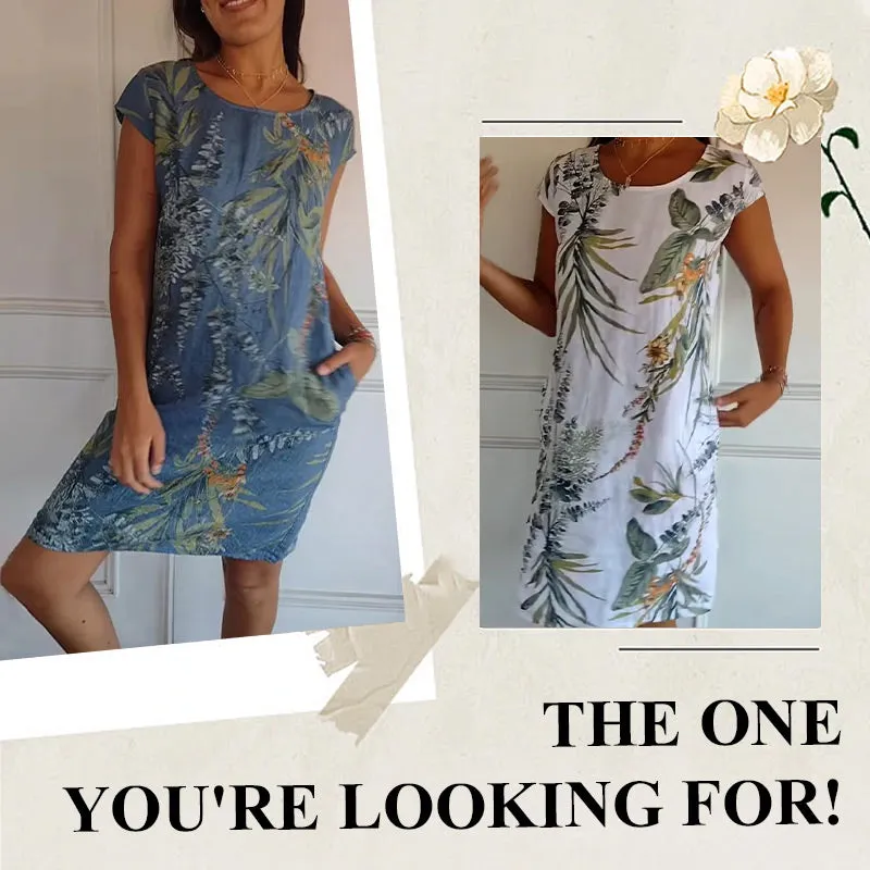 Casual Printed Dress with Pockets | Lightweight Fabric, Comfortable Fit, Summer Style
