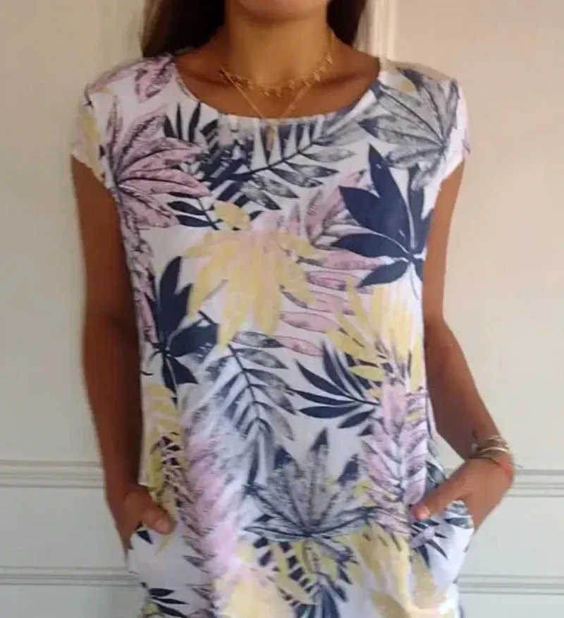 Casual Printed Dress with Pockets | Lightweight Fabric, Comfortable Fit, Summer Style