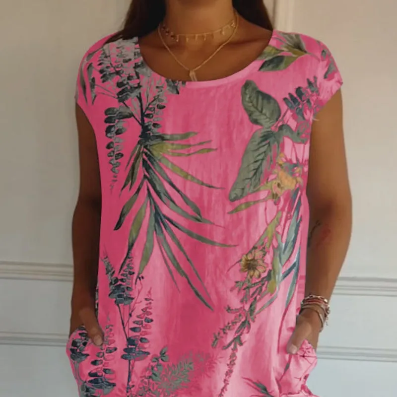 Casual Printed Dress with Pockets | Lightweight Fabric, Comfortable Fit, Summer Style