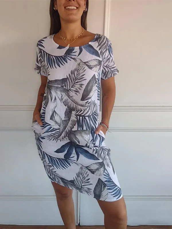 Casual Printed Dress with Pockets | Lightweight Fabric, Comfortable Fit, Summer Style