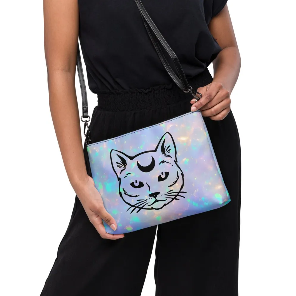 Celestial Opal Cat Crossbody Bag