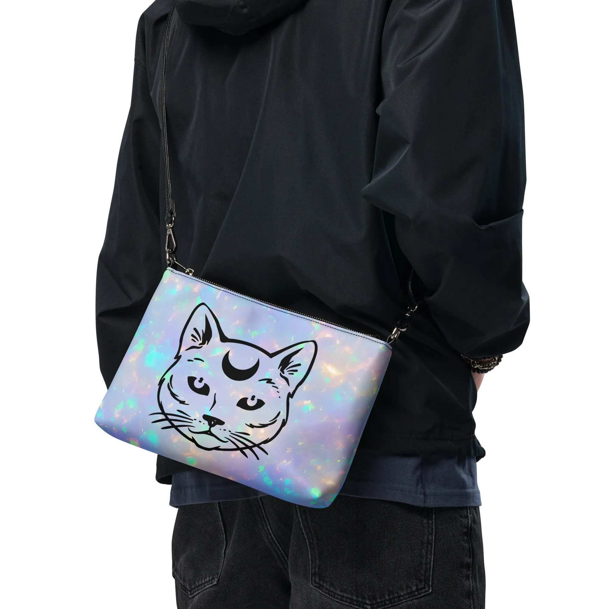 Celestial Opal Cat Crossbody Bag