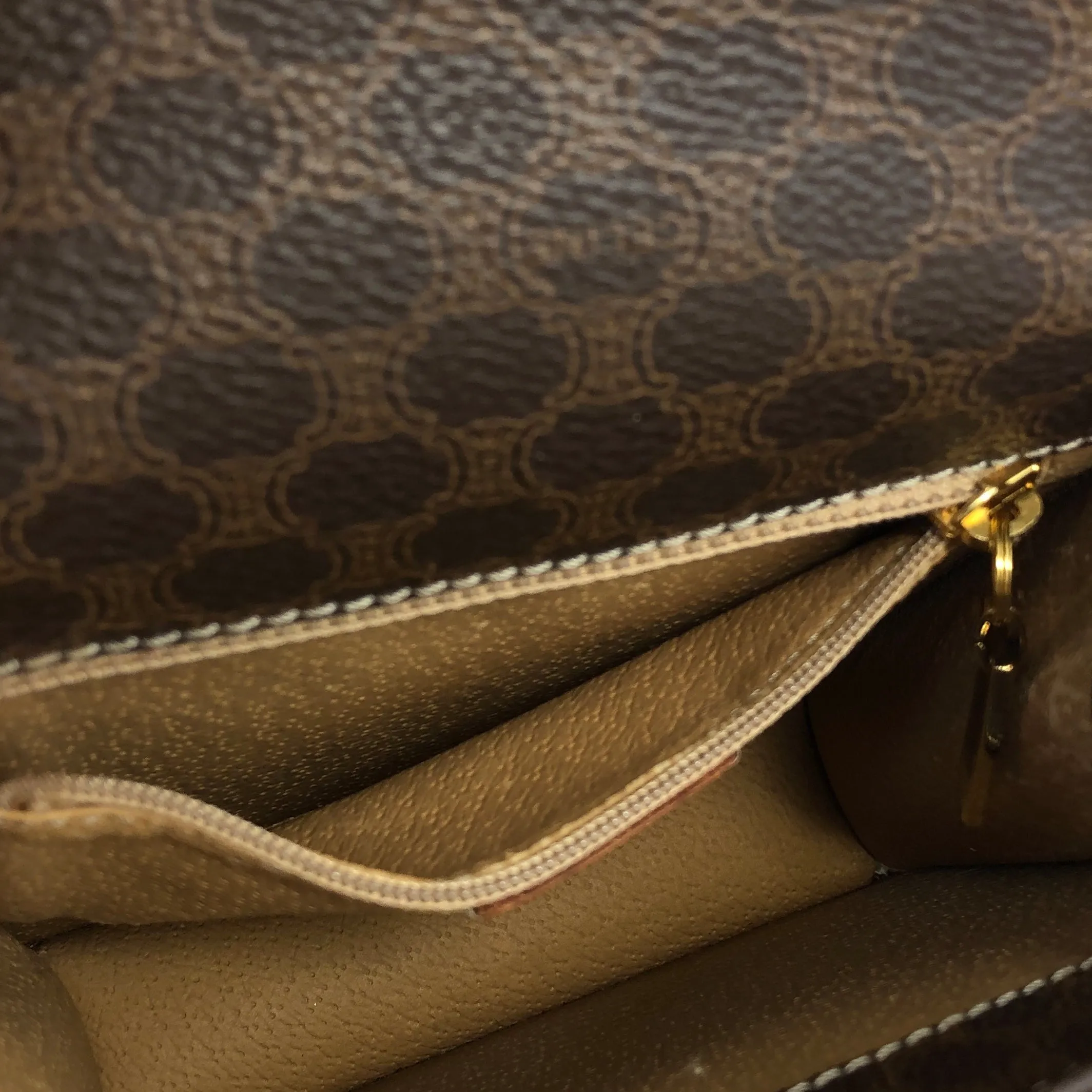 CELINE Macadam Gancini Double Flap Mini bag Shoulder bag Brown Vintage Old CELINE s5ygdx
