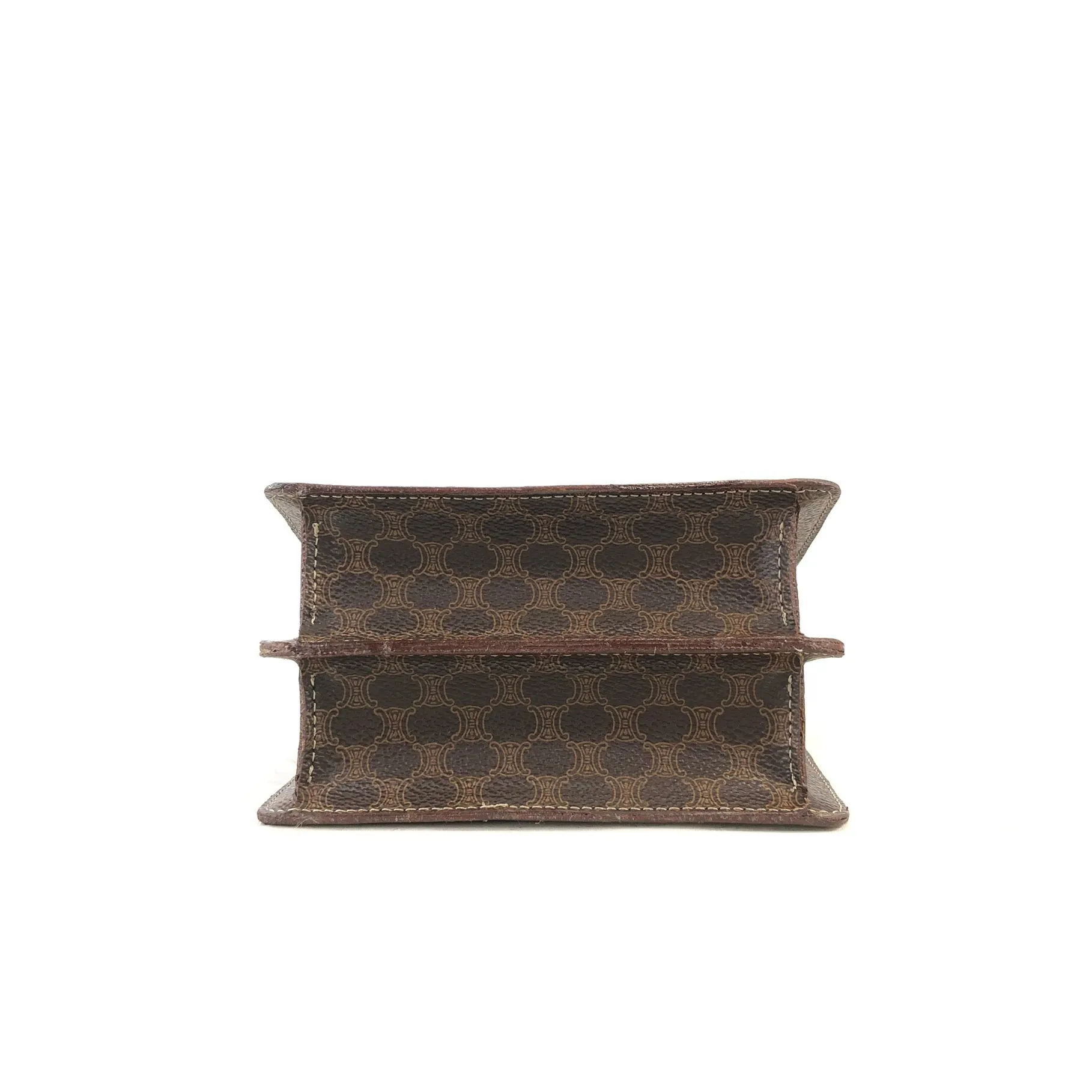 CELINE Macadam Gancini Double Flap Mini bag Shoulder bag Brown Vintage Old CELINE s5ygdx