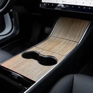 Central Control Panel Wood Grain Stickers for Tesla Model 3