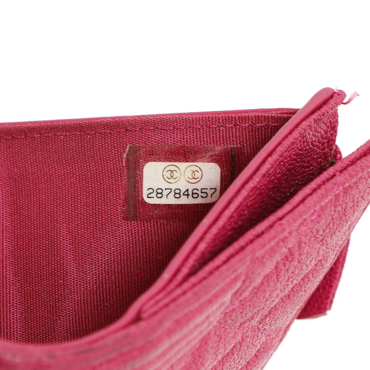 Chanel Fuchsia Quilted Caviar Boy Compact Wallet