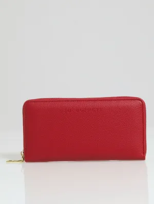 Charlotte Text Zip Around Purse - Dark Red