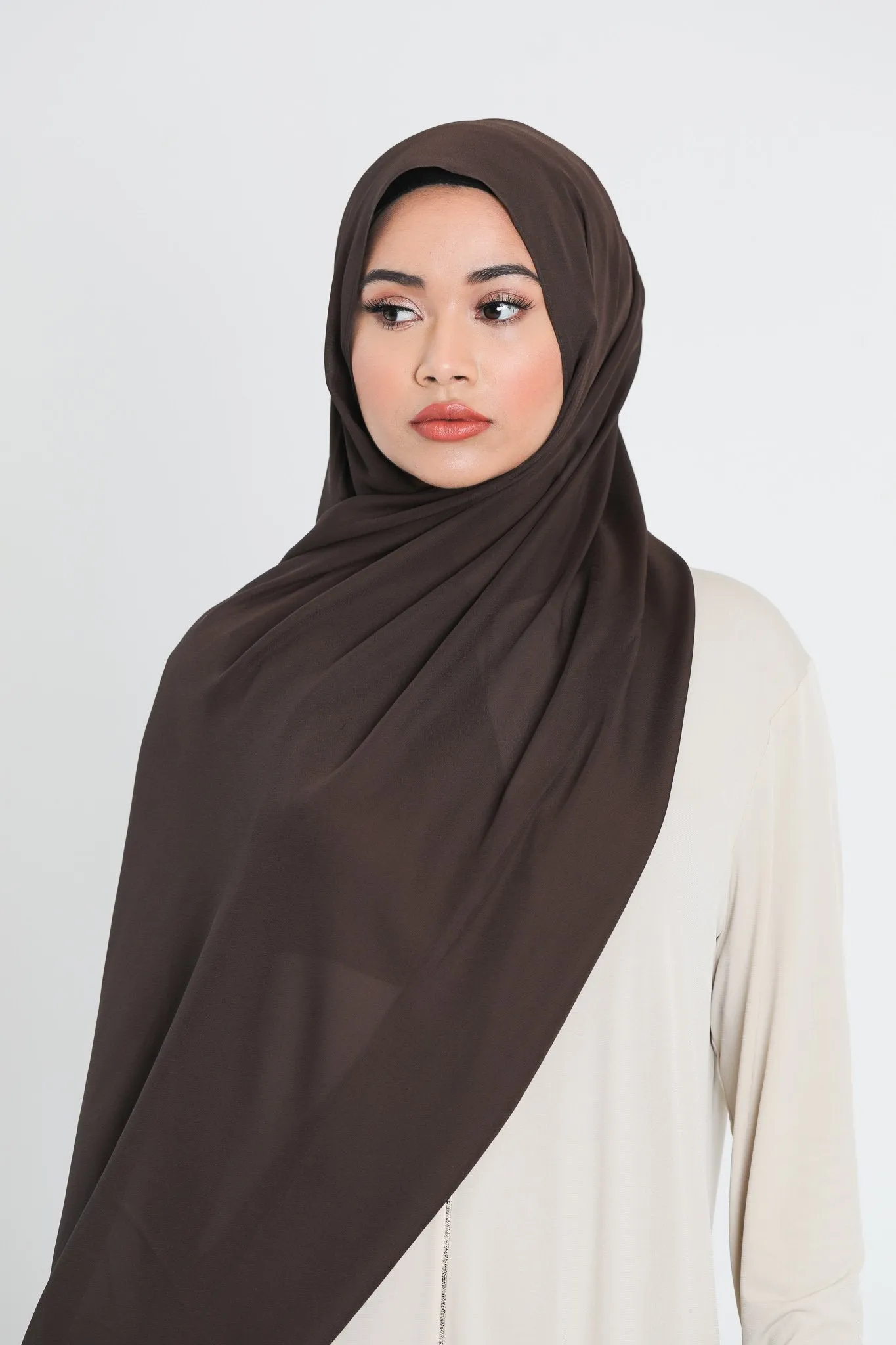 Chiffon Scarf | Dark Brown
