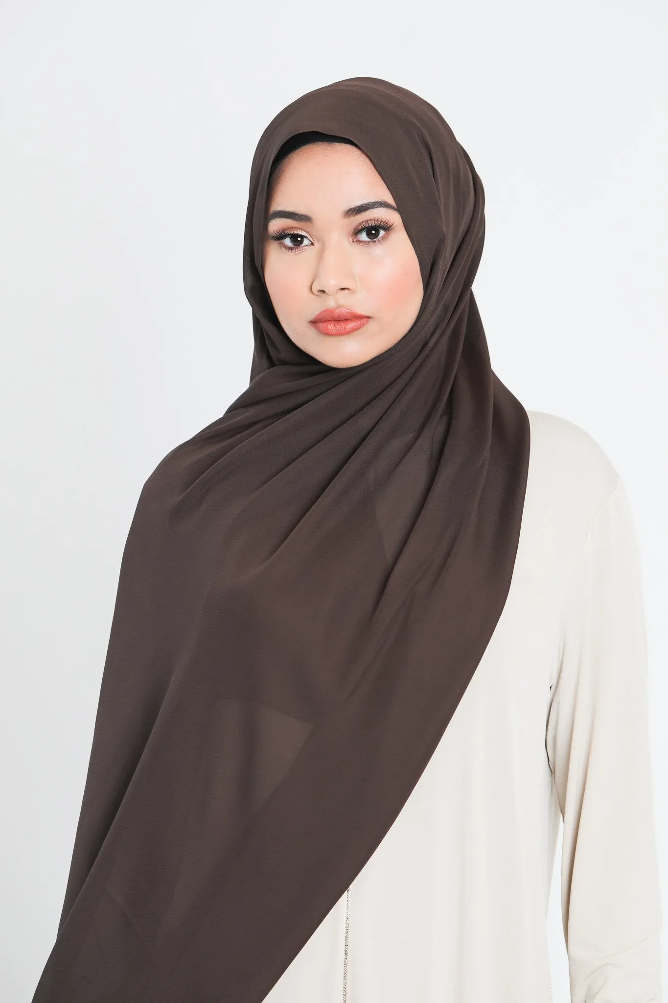 Chiffon Scarf | Dark Brown