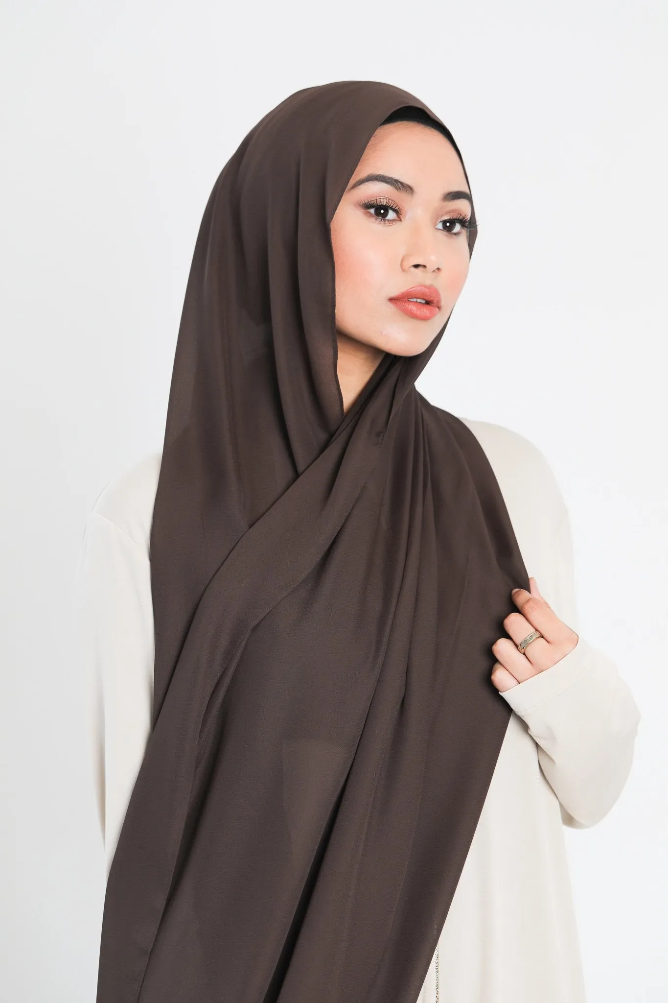 Chiffon Scarf | Dark Brown