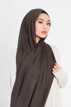 Chiffon Scarf | Dark Brown