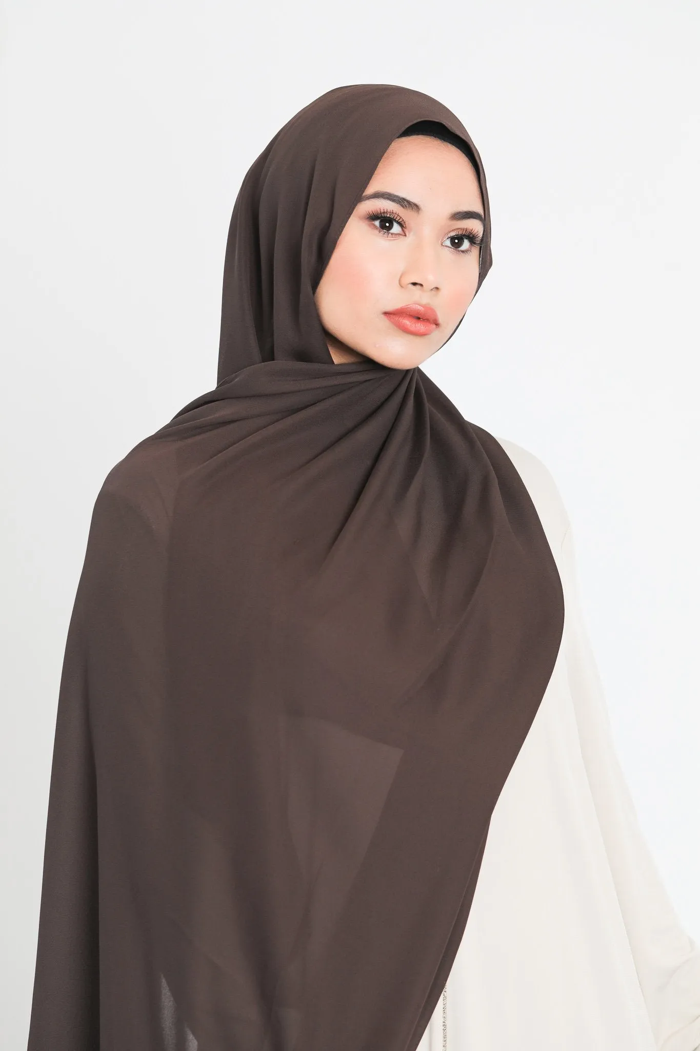 Chiffon Scarf | Dark Brown