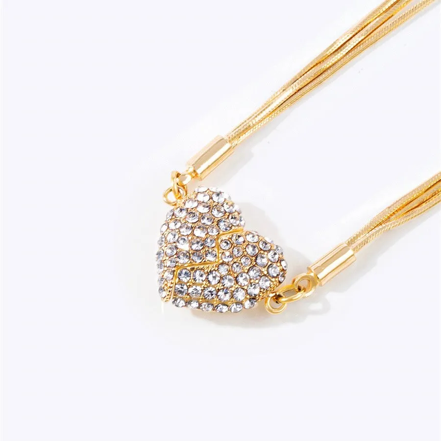🎄Christmas Hot Sale Heart Diamond Necklace✨ (Buy 1 Get 1 Free)