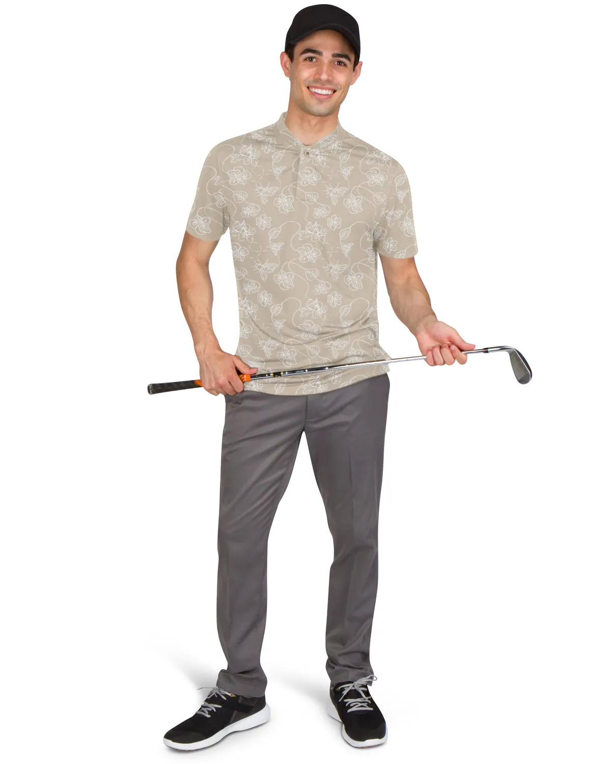 Collarless Dri-Fit Printed Polo