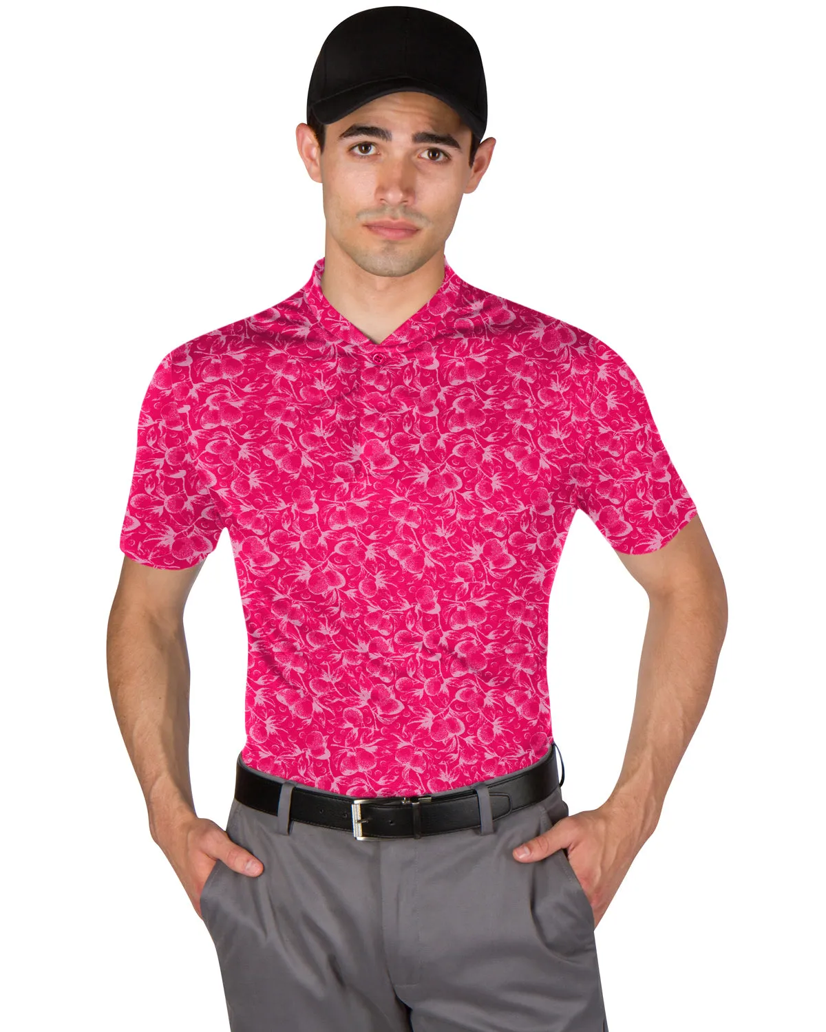 Collarless Dri-Fit Printed Polo