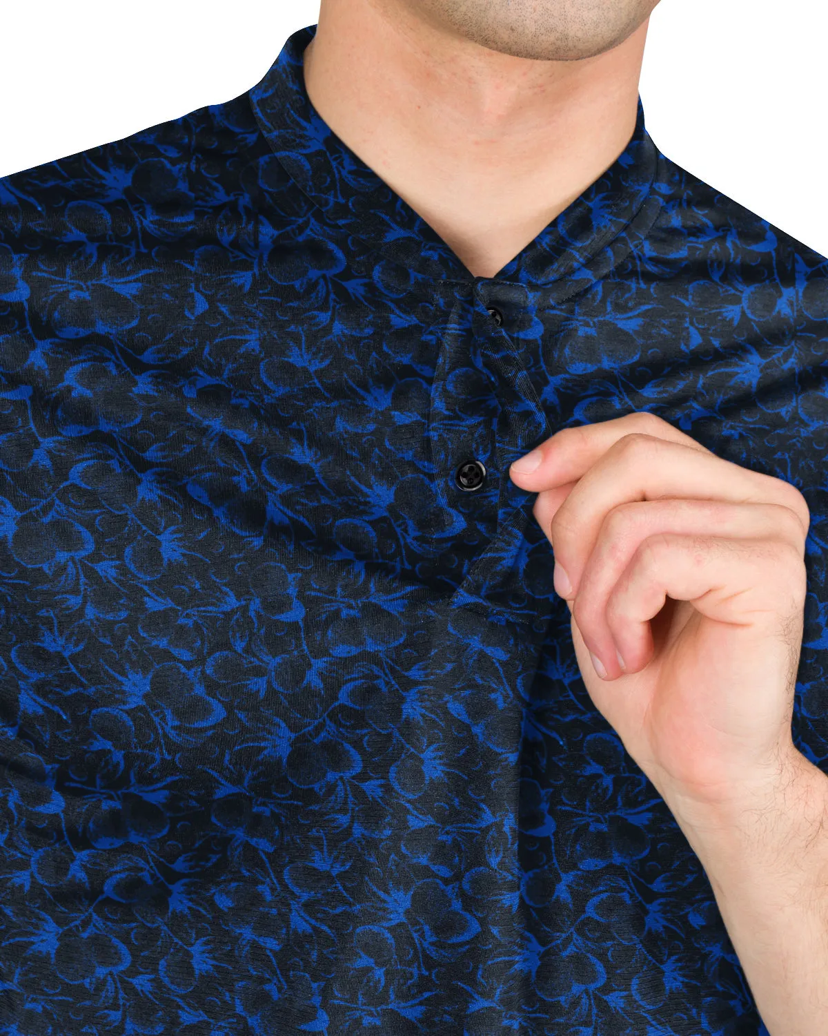 Collarless Dri-Fit Printed Polo