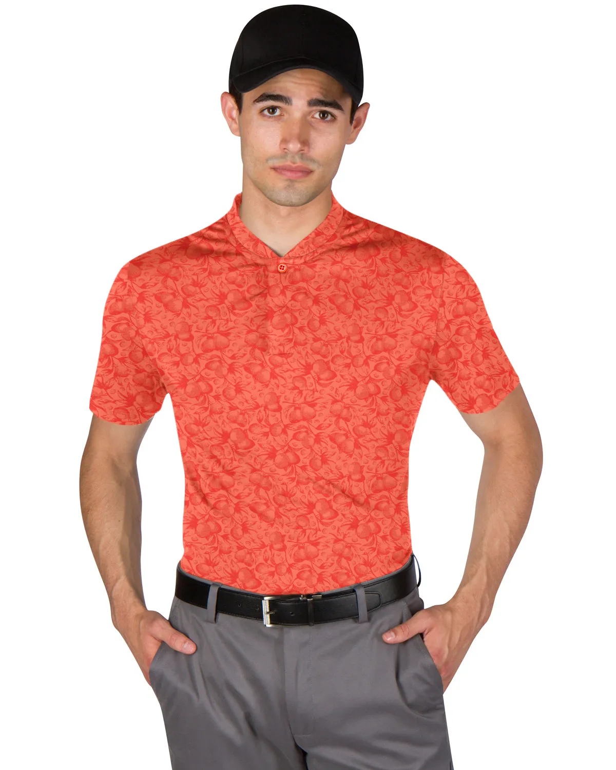 Collarless Dri-Fit Printed Polo