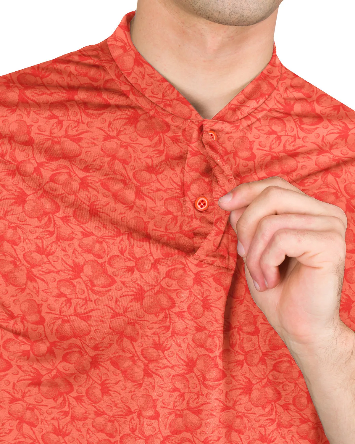 Collarless Dri-Fit Printed Polo